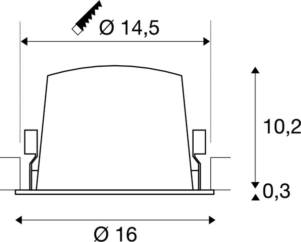 SLV 1009939 NUMINOS® XL, Deckeneinbauleuchte, 3000 K, 40°, IP20, rund, schwarz