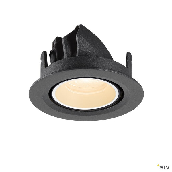 SLV 1010027 NUMINOS® GIMBLE XS, Deckeneinbauleuchte, 2700 K, 20°, IP20, rund, schwarz / weiß
