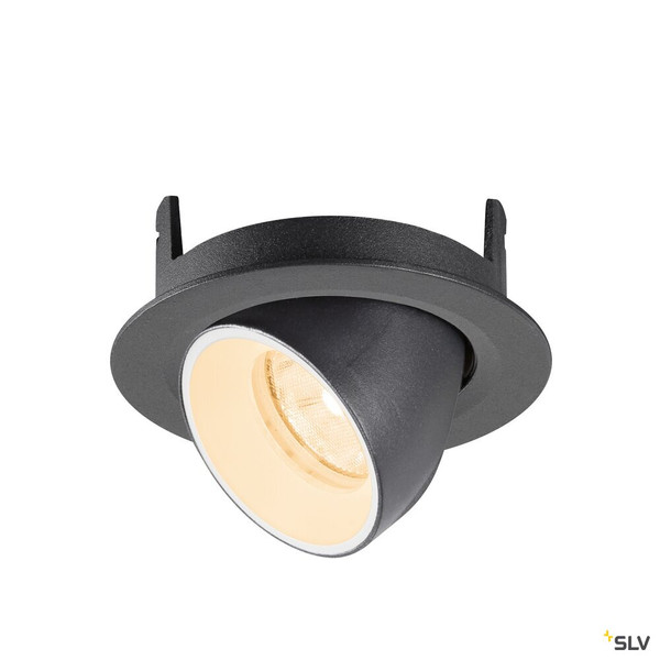 SLV 1010027 NUMINOS® GIMBLE XS, Deckeneinbauleuchte, 2700 K, 20°, IP20, rund, schwarz / weiß