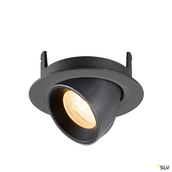 SLV 1010029 NUMINOS® GIMBLE XS, Deckeneinbauleuchte, 2700 K, 40°, IP20, rund, schwarz