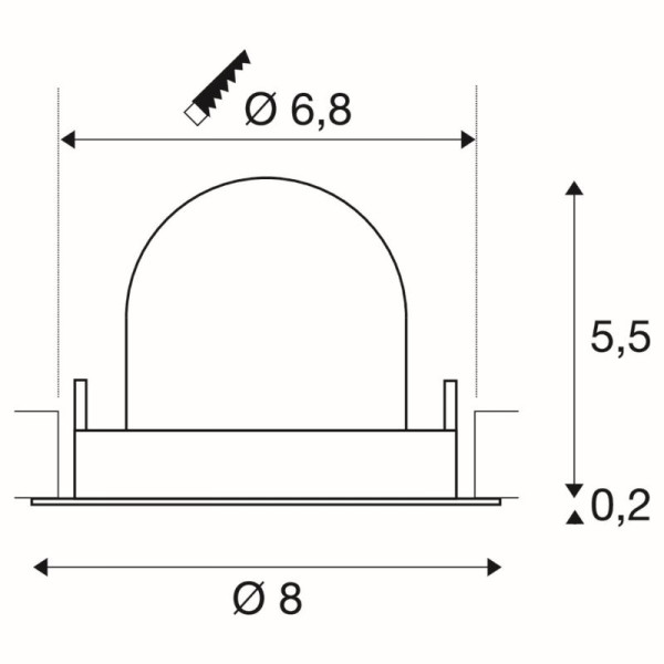 SLV 1010038 NUMINOS® GIMBLE XS, Deckeneinbauleuchte, 2700 K, 40°, IP20, rund, weiß/schwarz