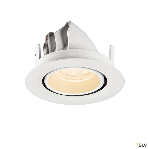 SLV 1010039 NUMINOS® GIMBLE XS, Deckeneinbauleuchte, 2700 K, 40°, IP20, rund, weiß