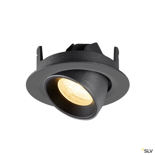 SLV 1010047 NUMINOS® GIMBLE XS, Deckeneinbauleuchte, 3000 K, 40°, IP20, rund, schwarz