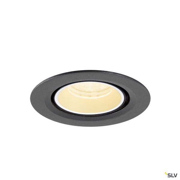 SLV 1010048 NUMINOS® GIMBLE XS, Deckeneinbauleuchte, 3000 K, 40°, IP20, rund, schwarz / weiß