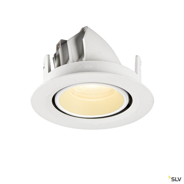 SLV 1010054 NUMINOS® GIMBLE XS, Deckeneinbauleuchte, 3000 K, 20°, IP20, rund, weiß