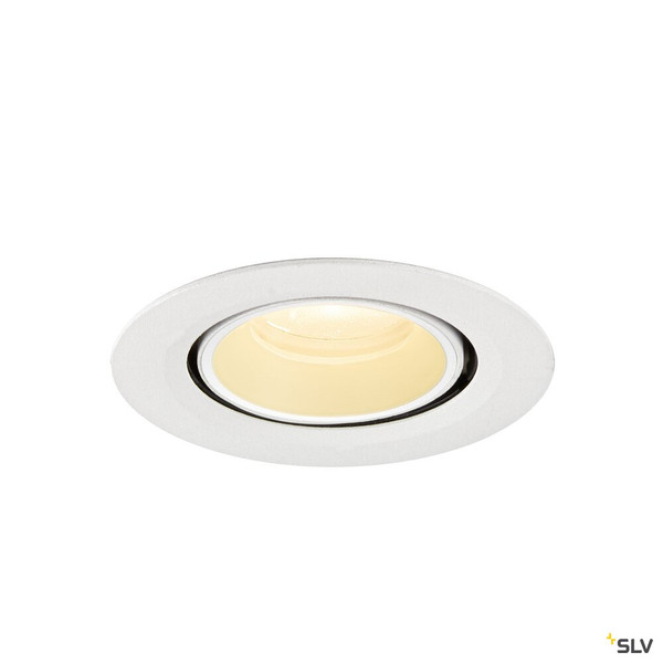 SLV 1010054 NUMINOS® GIMBLE XS, Deckeneinbauleuchte, 3000 K, 20°, IP20, rund, weiß