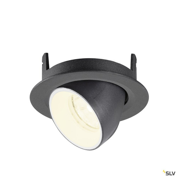 SLV 1010063 NUMINOS® GIMBLE XS, Deckeneinbauleuchte, 4000 K, 20°, IP20, rund, schwarz / weiß