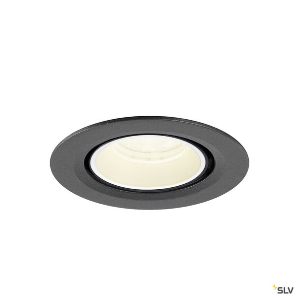 SLV 1010066 NUMINOS® GIMBLE XS, Deckeneinbauleuchte, 4000 K, 40°, IP20, rund, schwarz / weiß