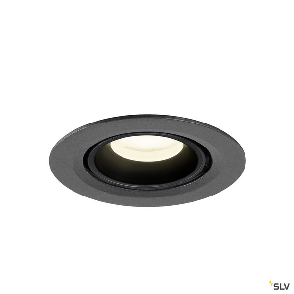 SLV 1010068 NUMINOS® GIMBLE XS, Deckeneinbauleuchte, 4000 K, 55°, IP20, rund, schwarz