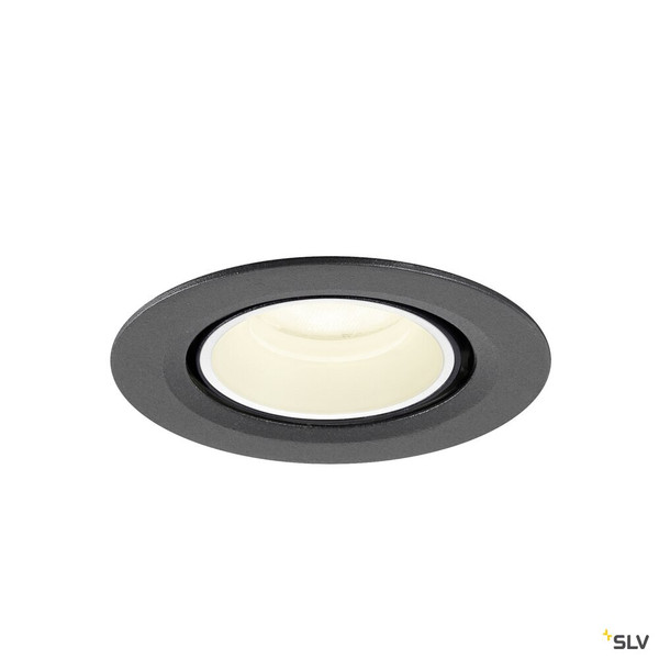 SLV 1010069 NUMINOS® GIMBLE XS, Deckeneinbauleuchte, 4000 K, 55°, IP20, rund, schwarz / weiß