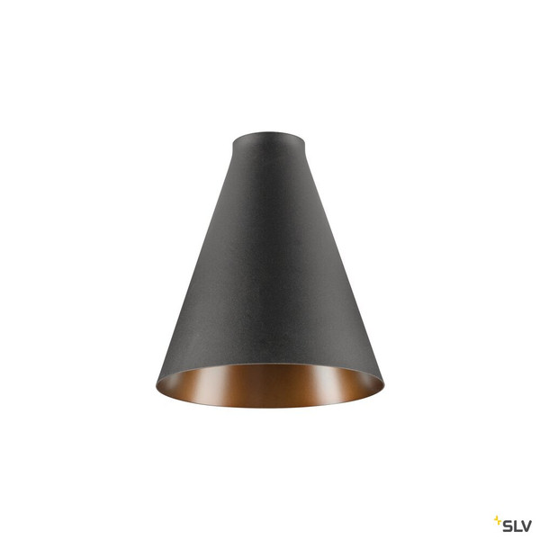SLV 1010084 LALU® CONE 15, Leuchtenschirm, E27 Base, Mix&Match, H: 17 cm, schwarz / bronze