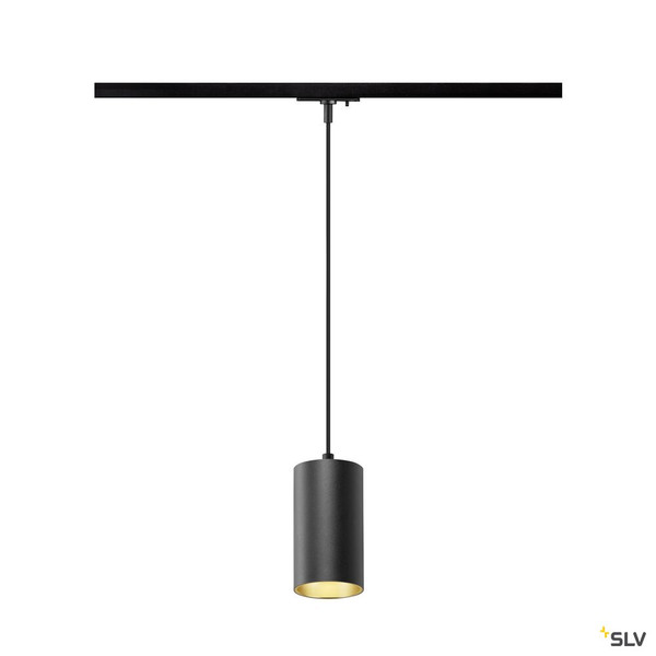 SLV 1010099 ASTO TUBE, 1~ Pendelleuchte, GU10, Pendellänge 250 cm, 1 x max. 10 W, schwarz