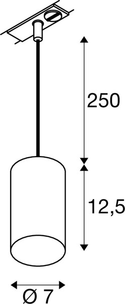 SLV 1010100 ASTO TUBE, 1~ Pendelleuchte, GU10, Pendellänge 250 cm, 1 x max. 10 W, weiß