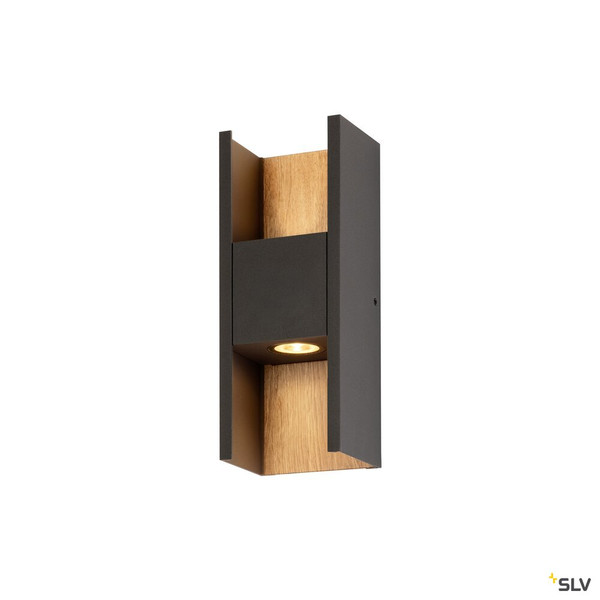 SLV 1010101 FLATT II, Wandaufbauleuchte, PHASE, 2700 K, 9.5 W, anthrazit / braun