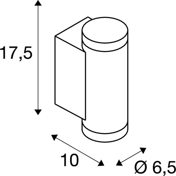SLV 1010166 HELIA PRO S, Wandaufbauleuchte, single, DALI, P2, zylindrisch, 2700 K, 6 W, 24°, weiß