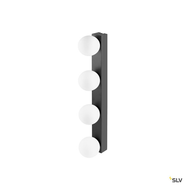 SLV 1010193 SUN Mirror, Wandaufbauleuchte, quad, 2700/3000/4000 K, TOUCH button, 18 W,  IP44, schwarz