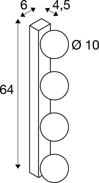SLV 1010193 SUN Mirror, Wandaufbauleuchte, quad, 2700/3000/4000 K, TOUCH button, 18 W,  IP44, schwarz