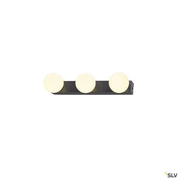 SLV 1010194 SUN Mirror, Wandaufbauleuchte, triple, 2700/3000/4000 K, TOUCH button, 18 W,  IP44, schwarz