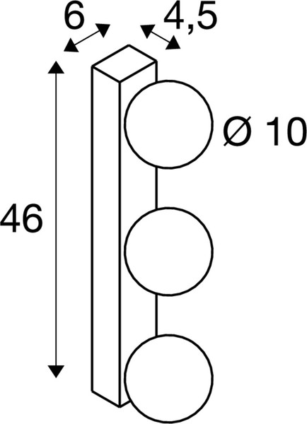SLV 1010194 SUN Mirror, Wandaufbauleuchte, triple, 2700/3000/4000 K, TOUCH button, 18 W,  IP44, schwarz
