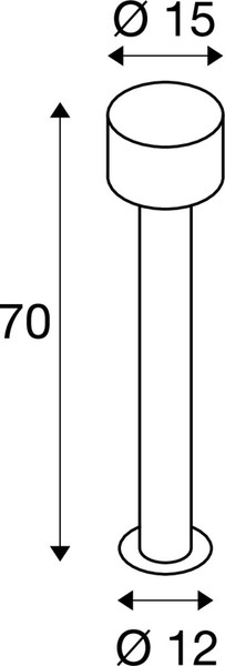 SLV 1010198 TAHA II 70, Stehleuchte, PHASE, 2200/2700 K, IP65, zylindrisch, schwarz