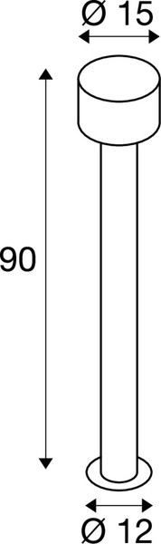 SLV 1010199 TAHA II 90, Stehleuchte, PHASE, 2200/2700 K, IP65, zylindrisch, schwarz