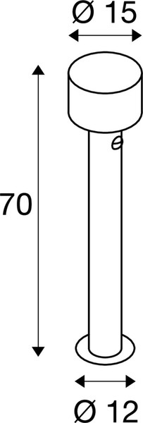 SLV 1010200 TAHA II 70, Stehleuchte, SENSOR, 2200/2700 K, IP54, zylindrisch, schwarz
