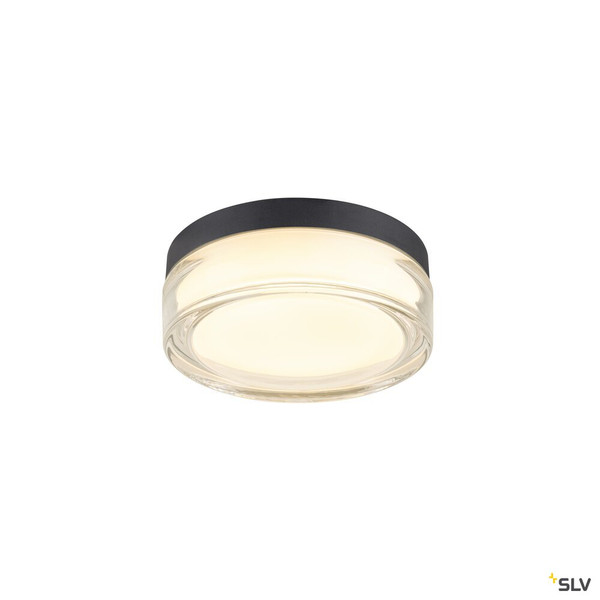 SLV 1010210 CYFT XL, Wand- und Deckenaufbauleuchte, 2700/3000/4000 K, 15 W, PHASE, 125°, IP65 schwarz / klar