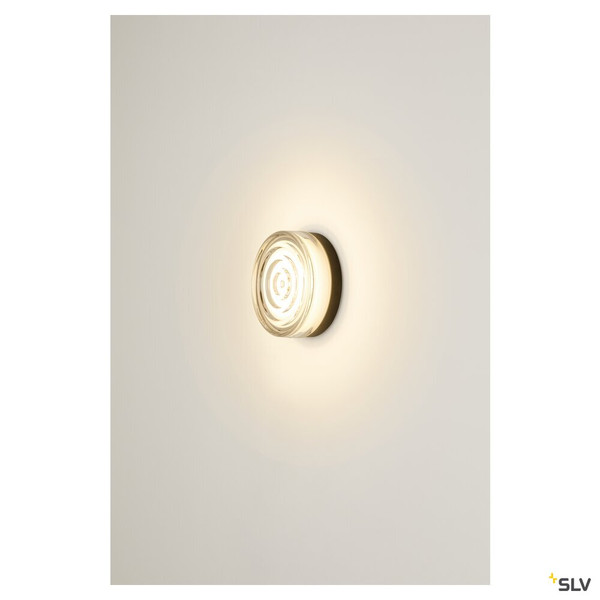 SLV 1010211 CYFT WAVE XL, Wand- und Deckenaufbauleuchte, 2700/3000/4000 K, 15 W, PHASE, 105°, IP65 schwarz / klar