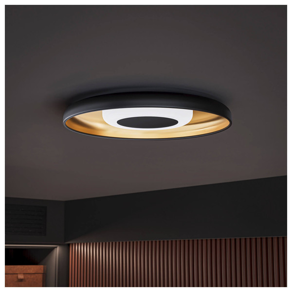 SLV 1010217 MOTUNA, CW, Phase, Wand- und Deckenaufbauleuchte, rund, 2700K, 10W, 130°, schwarz / goldfarben
