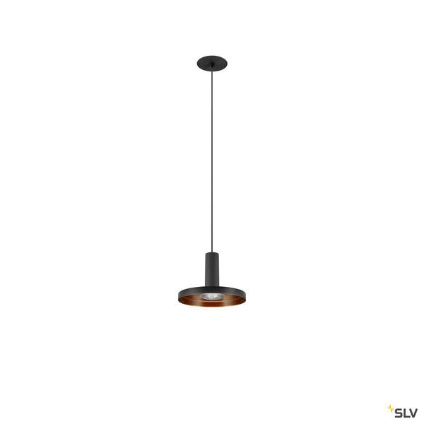SLV 1010286 LALU®, Pendelleuchte, LED Base, Mix&Match, recessed canopy, Pendellänge 200 cm, 2700/3000K, 40°, PHASE, schwarz