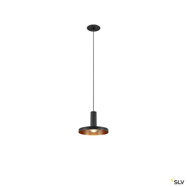 SLV 1010286 LALU®, Pendelleuchte, LED Base, Mix&Match, recessed canopy, Pendellänge 200 cm, 2700/3000K, 40°, PHASE, schwarz