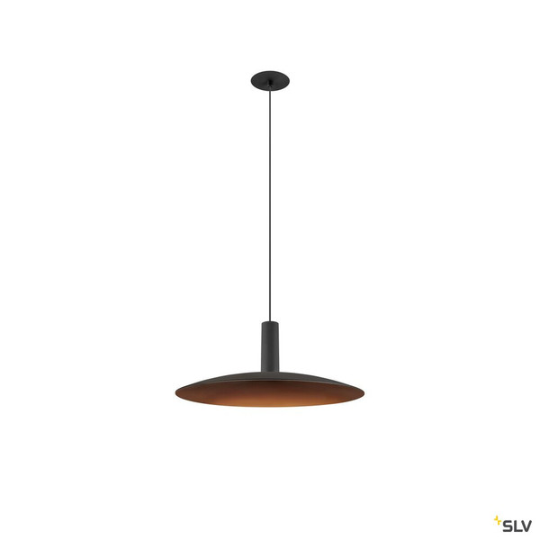 SLV 1010286 LALU®, Pendelleuchte, LED Base, Mix&Match, recessed canopy, Pendellänge 200 cm, 2700/3000K, 40°, PHASE, schwarz