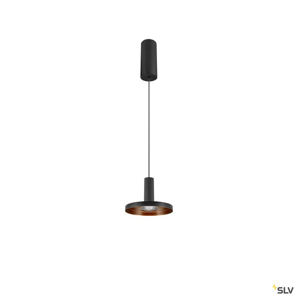 SLV 1010287 LALU®, Pendelleuchte, LED Base, Mix&Match, surface mounted canopy, Pendellänge 200 cm, 2700/3000K, 40°, PHASE, schwarz