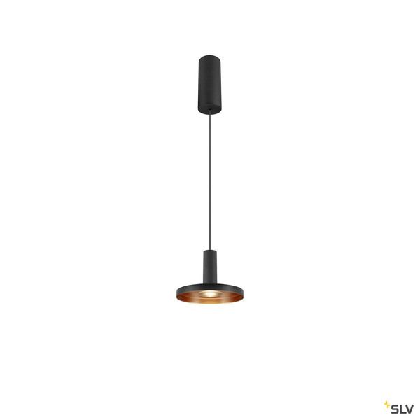 SLV 1010287 LALU®, Pendelleuchte, LED Base, Mix&Match, surface mounted canopy, Pendellänge 200 cm, 2700/3000K, 40°, PHASE, schwarz