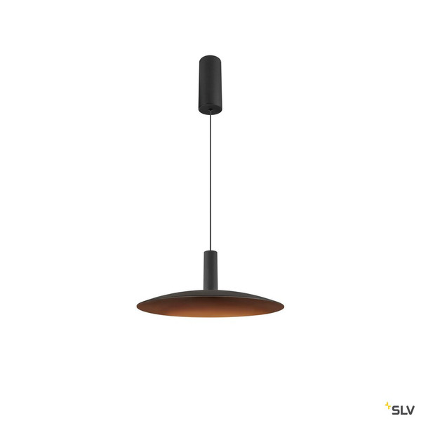 SLV 1010287 LALU®, Pendelleuchte, LED Base, Mix&Match, surface mounted canopy, Pendellänge 200 cm, 2700/3000K, 40°, PHASE, schwarz