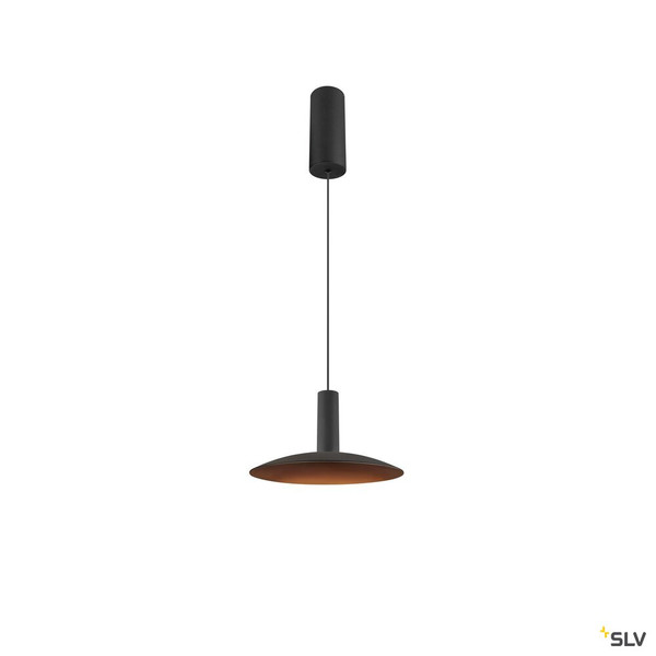 SLV 1010287 LALU®, Pendelleuchte, LED Base, Mix&Match, surface mounted canopy, Pendellänge 200 cm, 2700/3000K, 40°, PHASE, schwarz