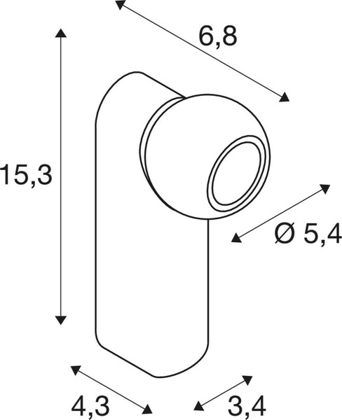 SLV 1010302 DYSKO, CW, Single, Phase, Wand- und Deckenaufbauleuchte, 2700K, 6.7W, 36°, schwarz