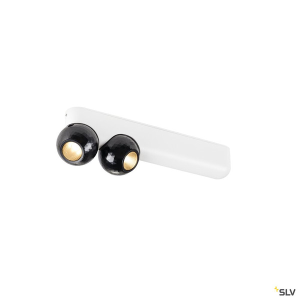 SLV 1010307 DYSKO, Wand- und Deckenaufbauleuchte, double, PHASE, 2700K, 13 W, 36°, weiß / schwarz