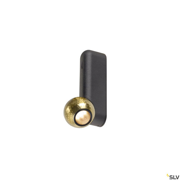 SLV 1010312 DYSKO, Wand- und Deckenaufbauleuchte, switch, single, PHASE, 2700K, 6.7 W, 36°, schwarz / gold