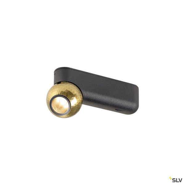 SLV 1010312 DYSKO, Wand- und Deckenaufbauleuchte, switch, single, PHASE, 2700K, 6.7 W, 36°, schwarz / gold