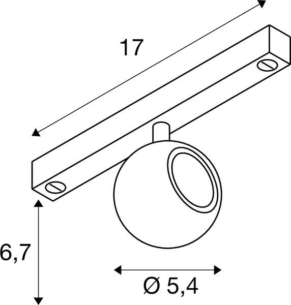 SLV 1010331 DYSKO, 48V Spot, DALI, standard surface mounted track, 2700K, 5.6 W, 36°, weiß / schwarz