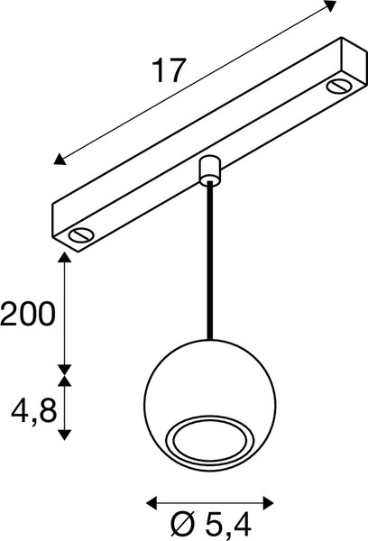 SLV 1010336 DYSKO, 48V Pendelleuchte, DALI, Pendellänge 200 cm, 2700K, 36°, schwarz / gold