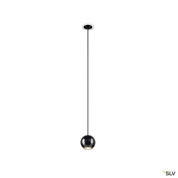 SLV 1010360 DYSKO, Pendelleuchte, PHASE, Pendellänge 200 cm, 2700K, 36°, weiß / schwarz