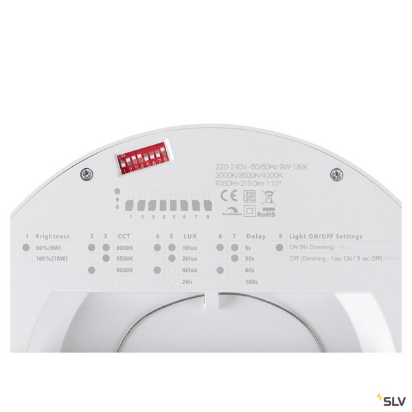 SLV 1010399 DOWNLIGHT VARIO 220 22 830/840 WH ML PIR