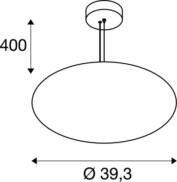 SLV 1010413 OLYPSO 40, Pendelleuchte, E27, Pendellänge 400 cm, 1 x max. 40 W, schwarz
