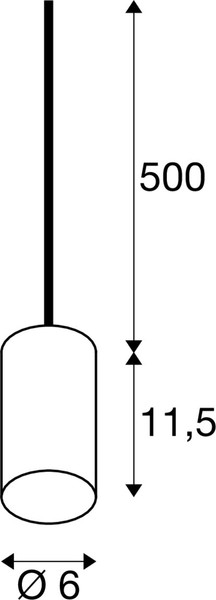 SLV 1010417 FITU PD, E27, stone, Pendelleuchte, Pendellänge 500 cm, offenes Kabelende, 1 x max. 15 W, schwarz