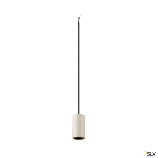 SLV 1010418 FITU PD, E27, stone, Pendelleuchte, Pendellänge 500 cm, offenes Kabelende, 1 x max. 15 W, beige