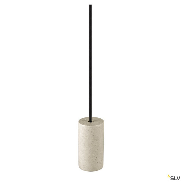 SLV 1010418 FITU PD, E27, stone, Pendelleuchte, Pendellänge 500 cm, offenes Kabelende, 1 x max. 15 W, beige