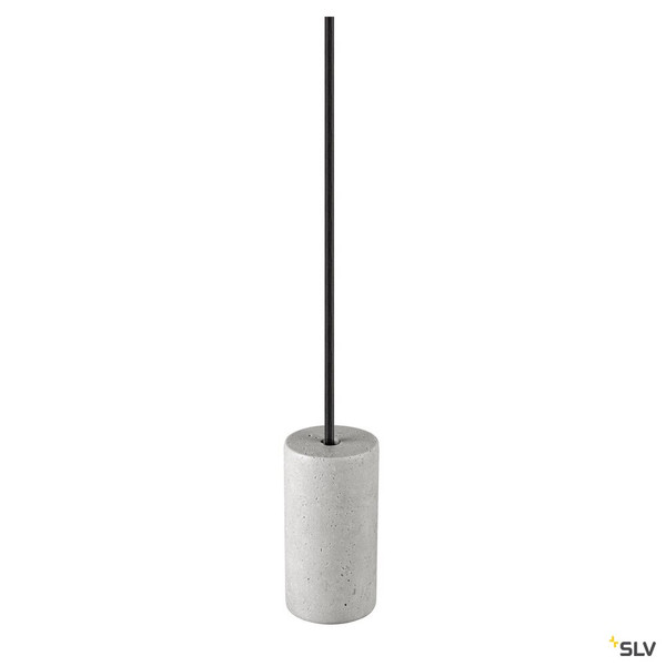 SLV 1010419 FITU PD, E27, stone, Pendelleuchte, Pendellänge 500 cm, offenes Kabelende, 1 x max. 15 W, grau