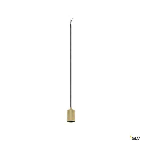 SLV 1010421 FITU PD, E27, ribbed, Pendelleuchte, Pendellänge 500 cm, offenes Kabelende, 1 x max. 15 W, gold
